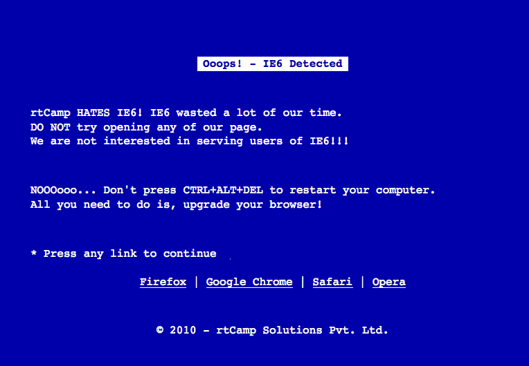 rtCamp’s New Site “works” in IE6 now! :D