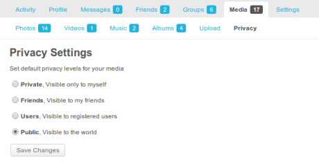 Default User Privacy Settings for BuddyPress Media