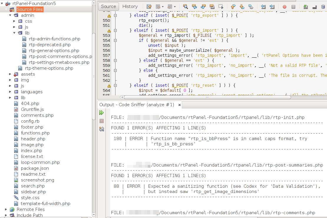 Output Window CodeSniffer Netbeans 7dot4