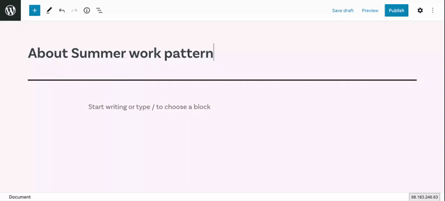 Content creation with Gutenberg blocks 