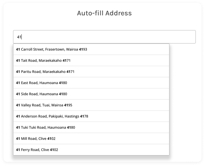 Address autofill