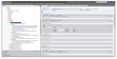 MBA Newslink website's former Ingeniux CMS-based newsletter creation interface