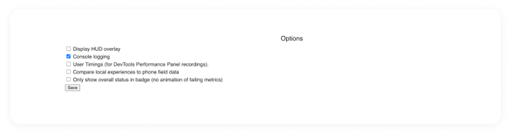 Web vitals extension