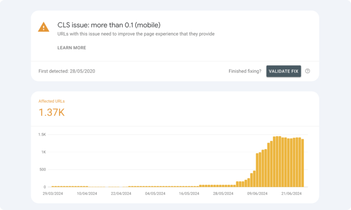 CLS score before - Scripbox