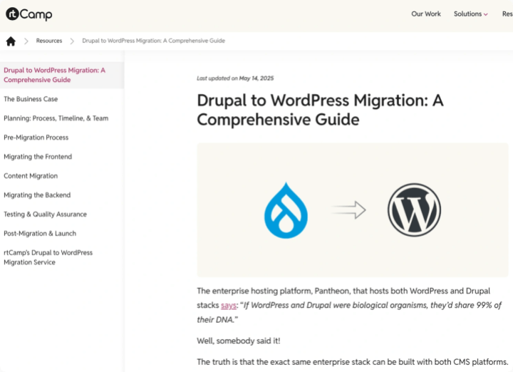 Drupal to WordPress handbook CPT at rtcamp