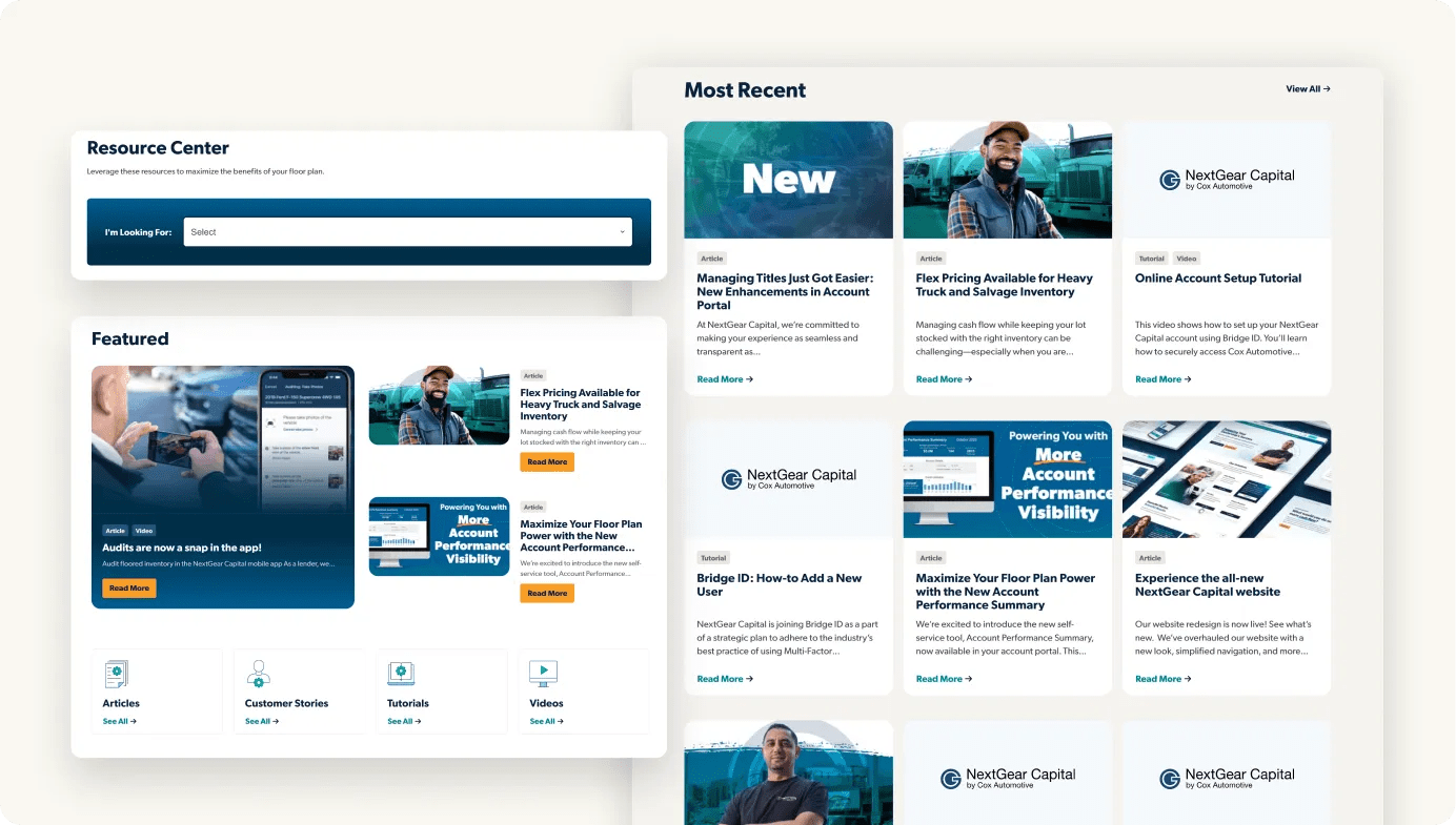 Block Architecture on NextGear Capital Site