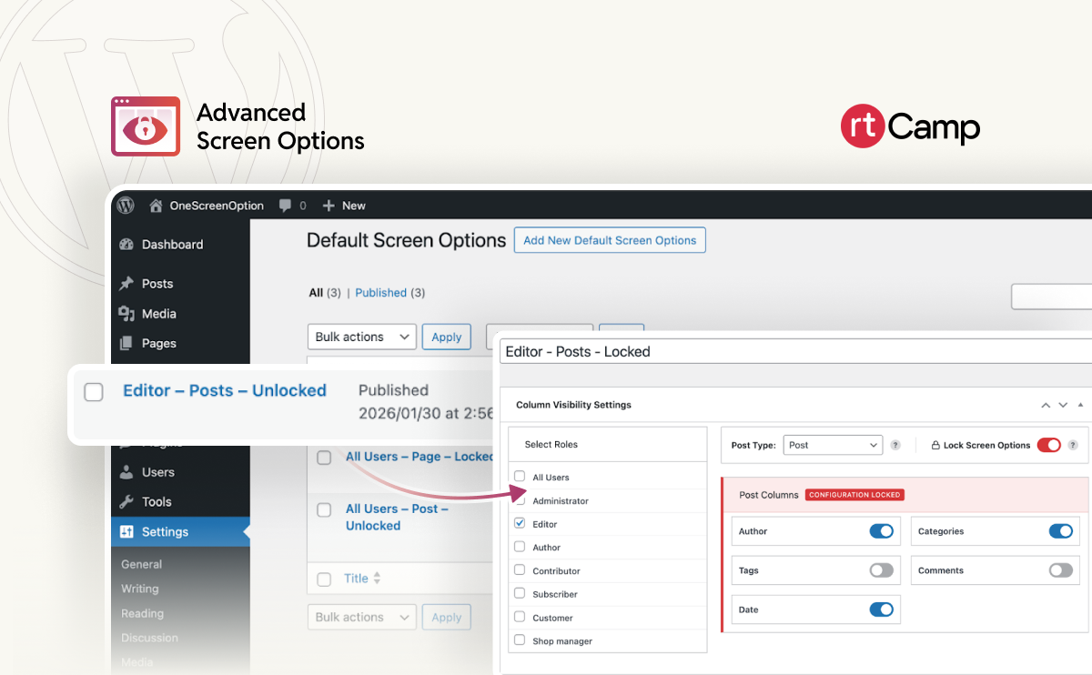 Screen Options Plugin: Clean Up Your WordPress Admin in 5 Minutes | rtCamp