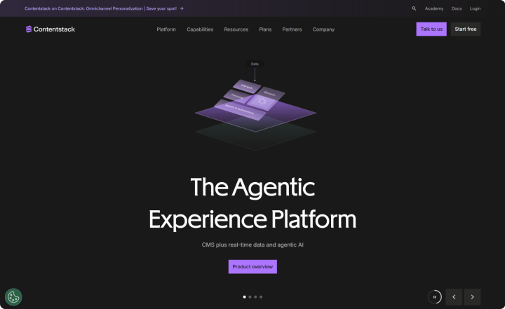 Contentstack home page