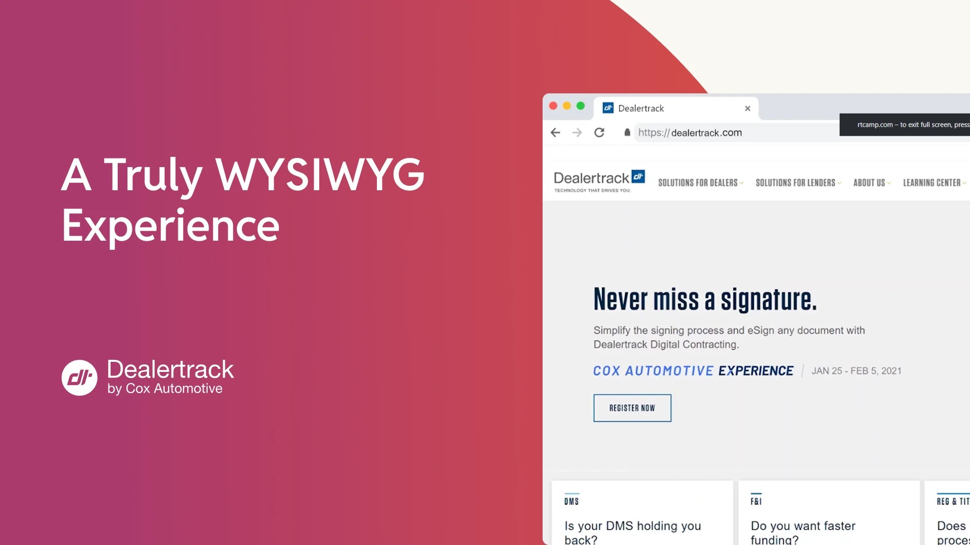 Dealertrack WYSWYG
