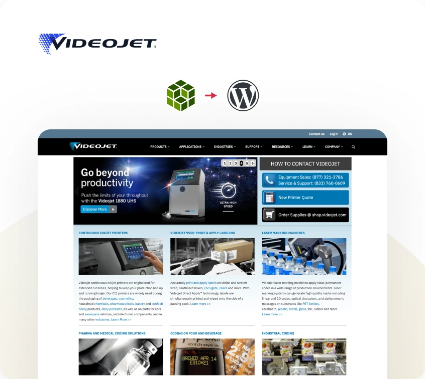 Videojet case study: Migration from Adobe CQ5 to WordPress