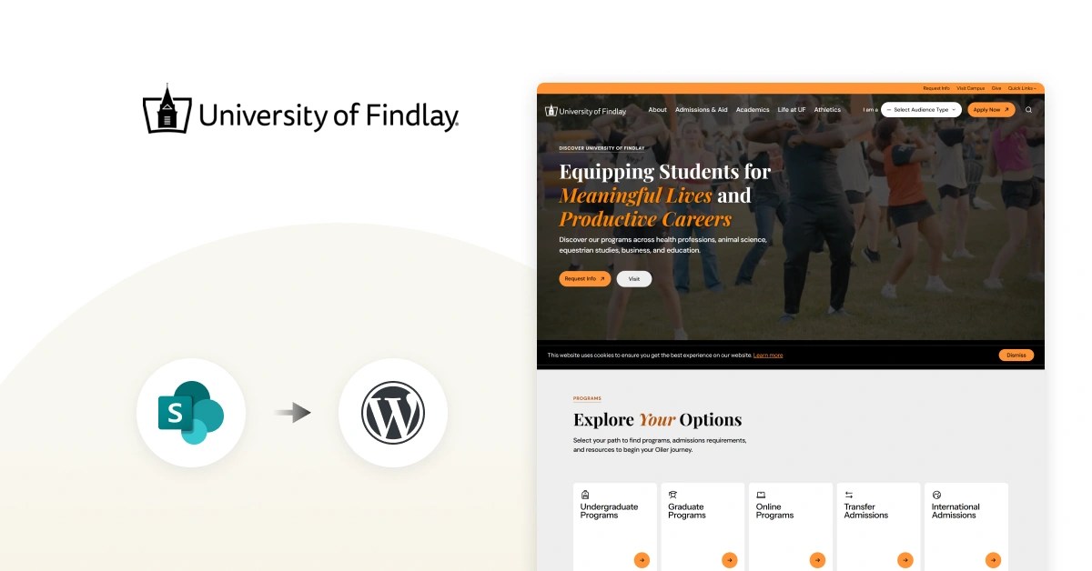 University of Findlay site migrated from SharePoint to WordPress